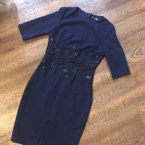 Navy Blue Bodycon Midi Dress